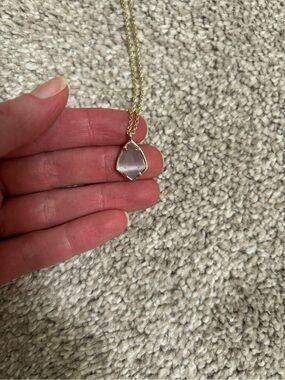 Kendra Scott Gold Teardrop Moonstone Pendant Necklace - Elegant Women's Jewelry